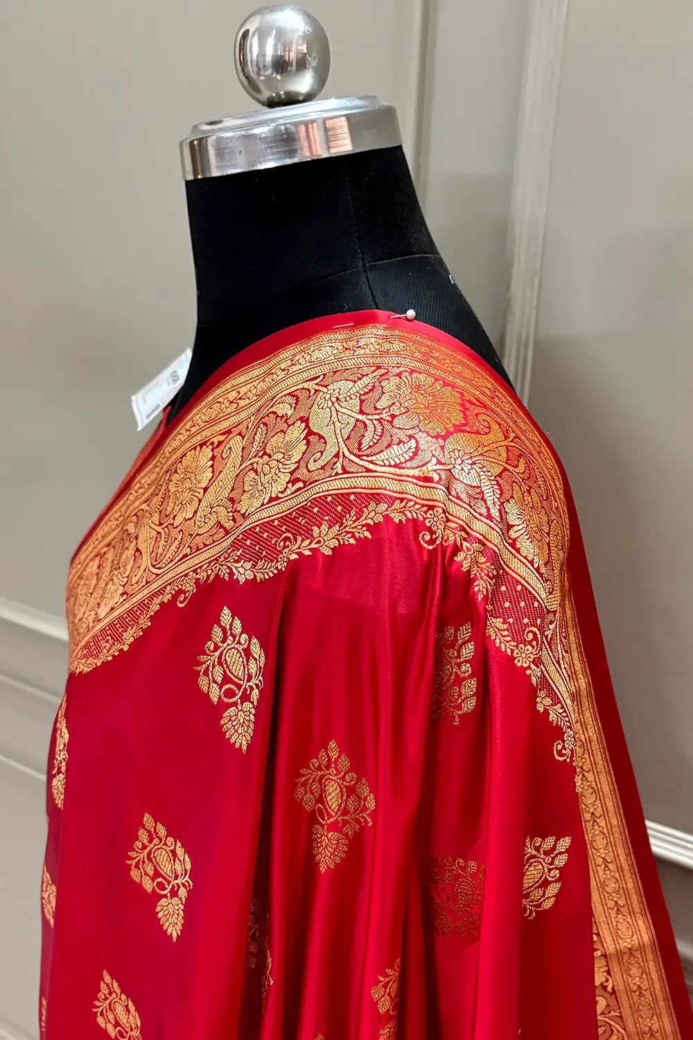 Red Golden Zari Katan Silk Banarasi Saree