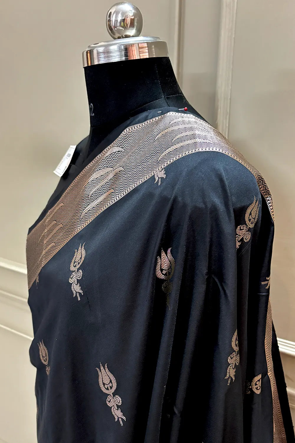 Black Kalyug Satin Silk Banarasi Saree