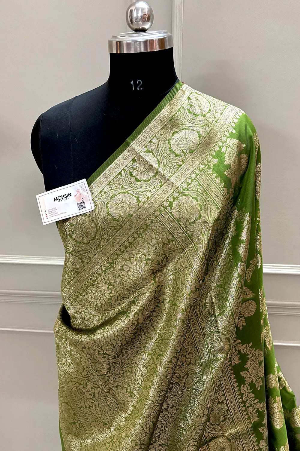 Mehendi Zari Banarasi Silk Saree