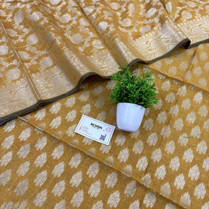 Mustard Frozen Tree Banarasi Silk Suit