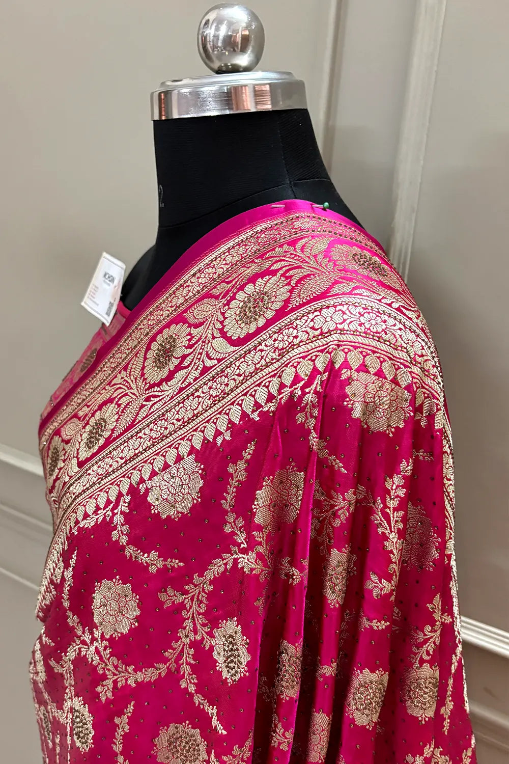Pink Murmuri Jaal Siroski Work Katan Silk Banarasi Saree