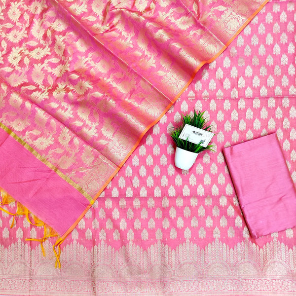 Baby Pink Frozen Tree Banarasi Silk Suit