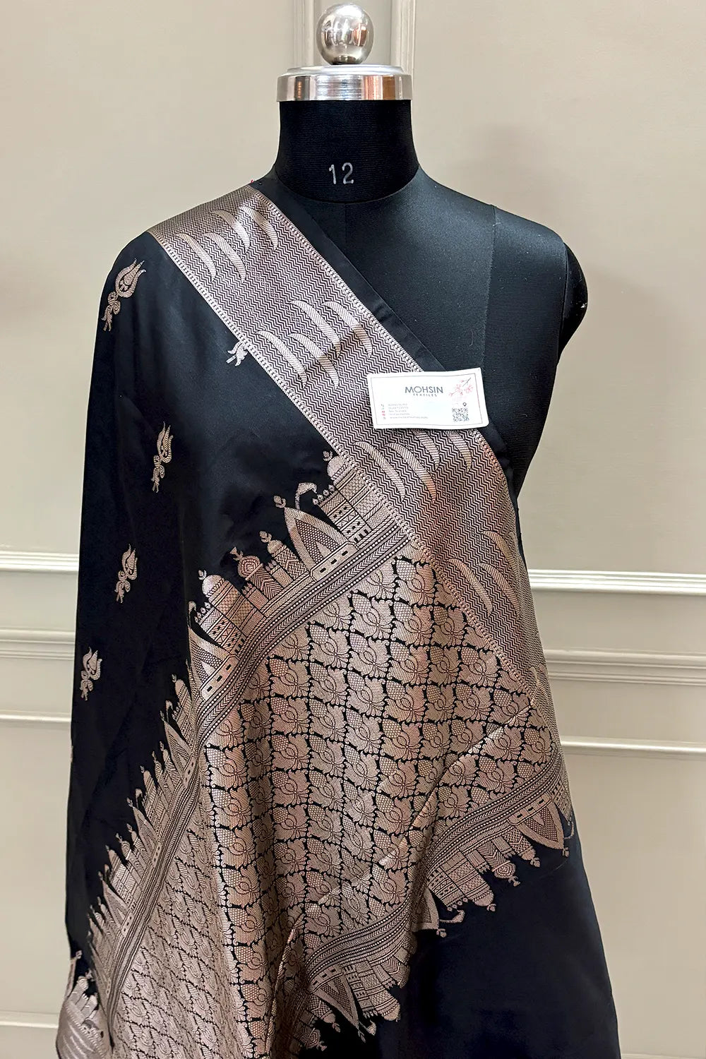 Black Kalyug Satin Silk Banarasi Saree