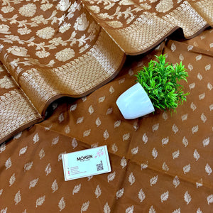 Dark Mustard Sunehri Pankh Satin Silk Banarasi Suit