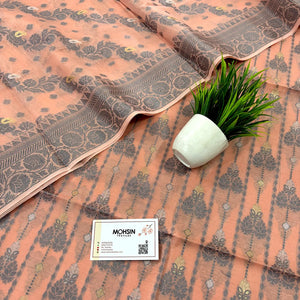 Orange Resham Zari Banarasi Silk Suit