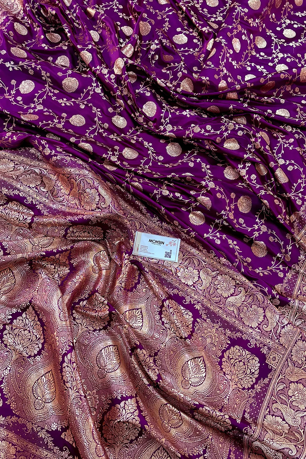 Purple Churmuri Jaal Katan Silk Banarasi Saree