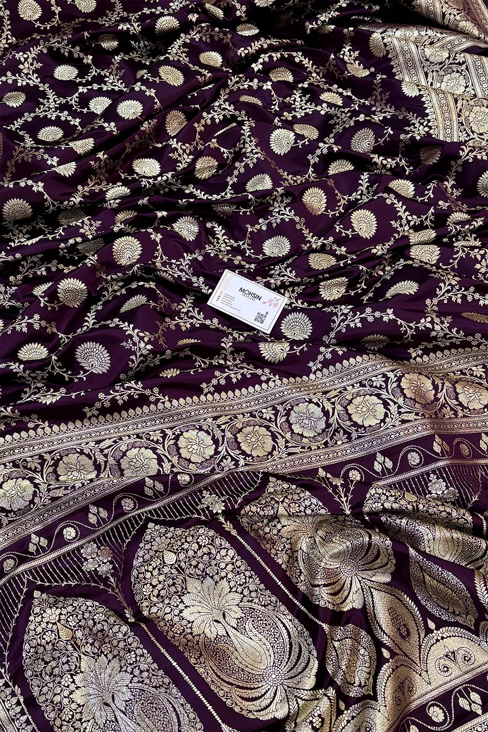 Purple Pankhuri Jaal Katan Silk Banarasi Saree