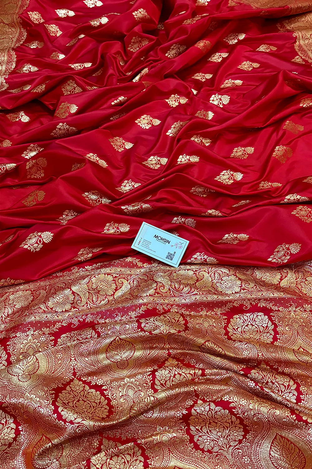 Red Golden Zari Katan Silk Banarasi Saree
