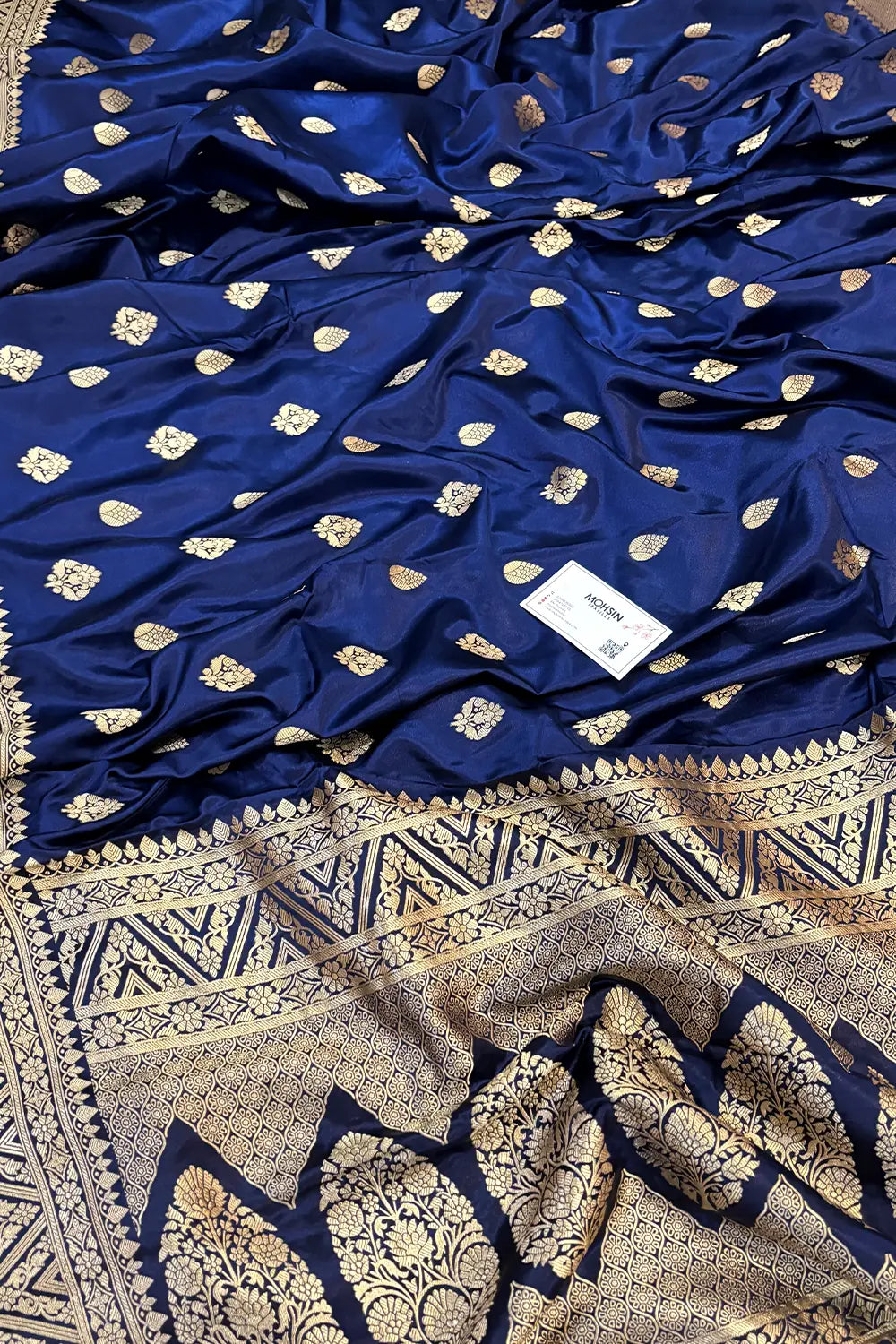 Royal Blue Chagan Patti Katan Silk Banarasi Saree