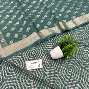 Teal Chalava Organza Silk Banarasi Suit