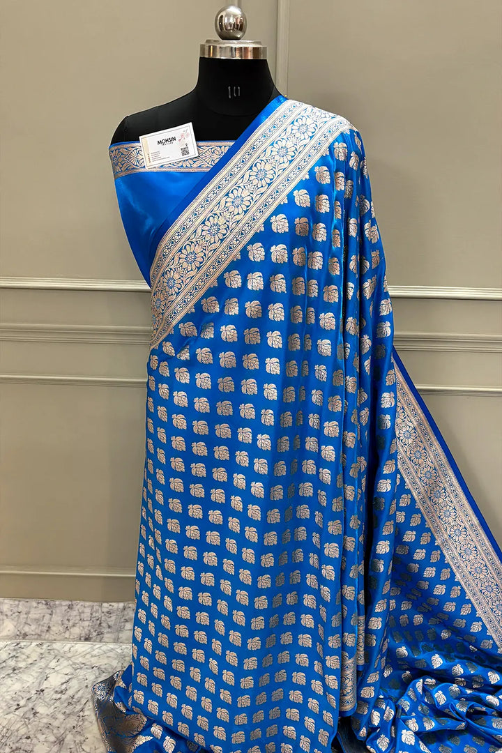 Firozi Naagmani Buti Katan Silk Banarasi Saree