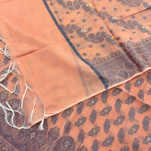 Orange Resham Zari Banarasi Silk Suit