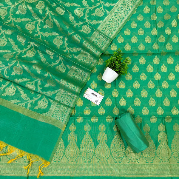 Sea Green Kalgha Buti Banarasi Silk Suit