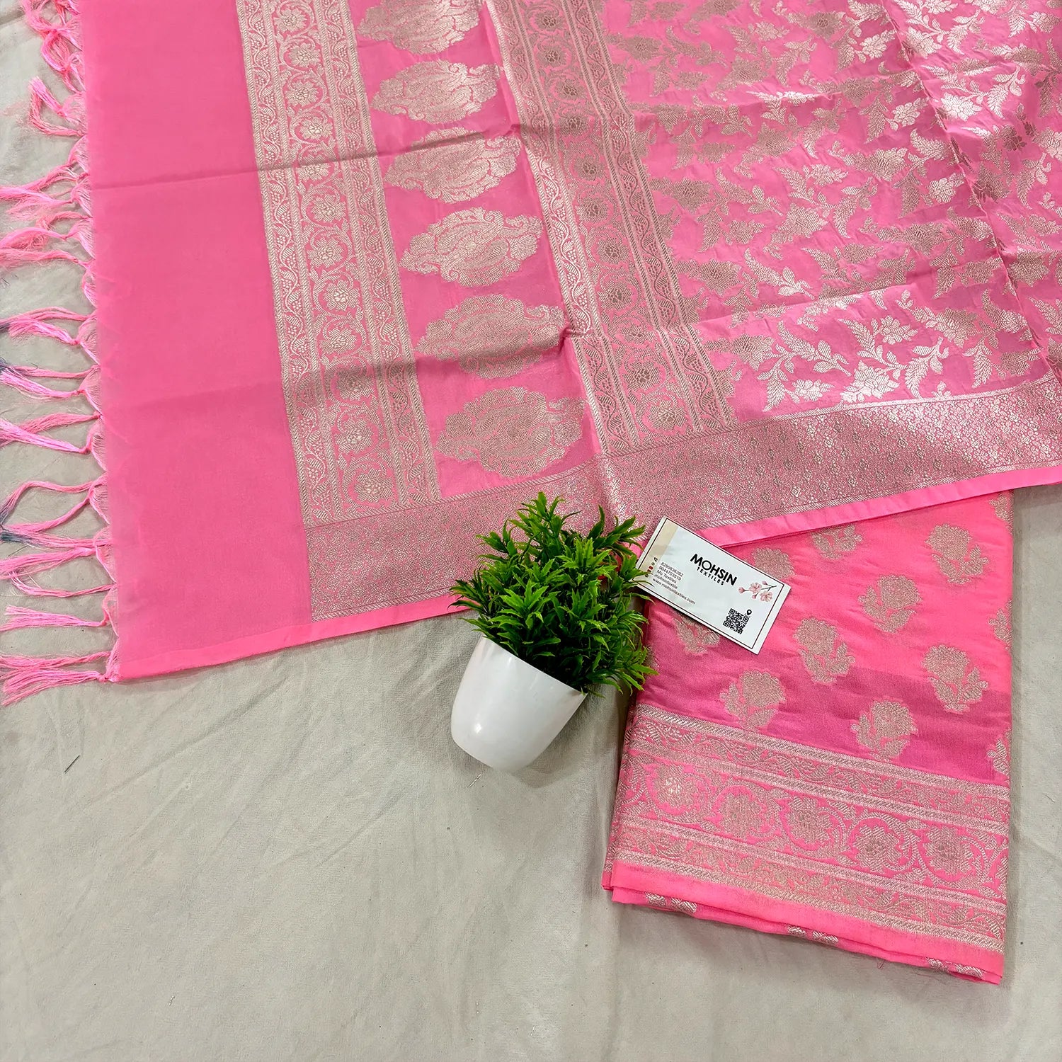 Baby Pink Shringar Katan Silk Banarasi Suit