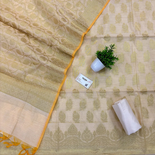 Beige Uggi Dhan Banarasi Silk Suit