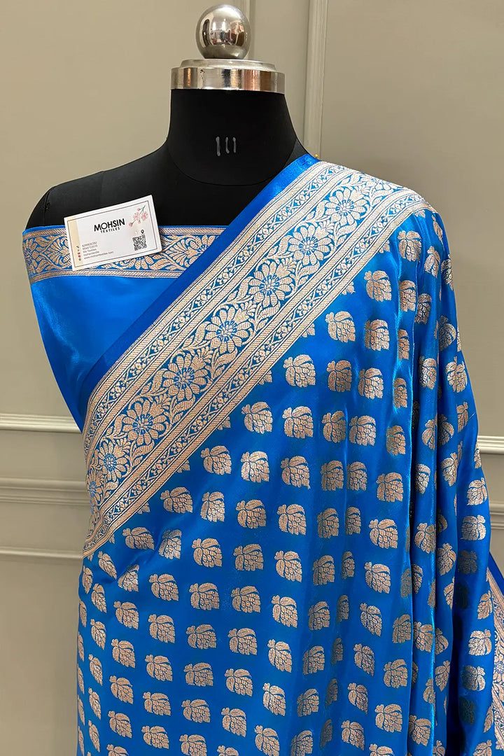 Firozi Naagmani Buti Katan Silk Banarasi Saree