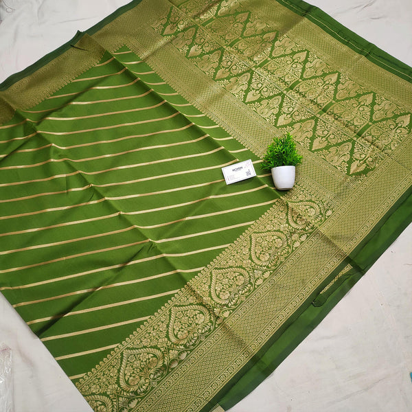 Mehendi Resham Zari Banarasi Silk Saree