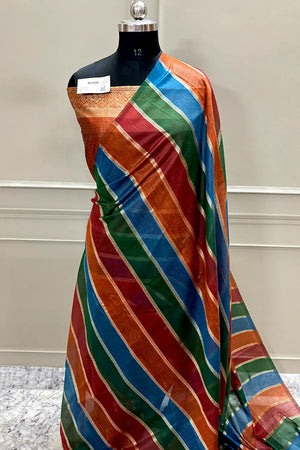 Orange Resham Zari Chanderi Silk Banarasi Saree