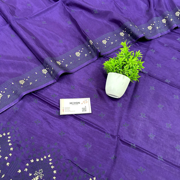 Purple Jhilmila Taj Dola Silk Banarasi Suit