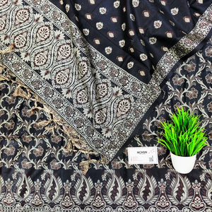 Black Surahi Jaal Cotton Silk Banarasi Suit