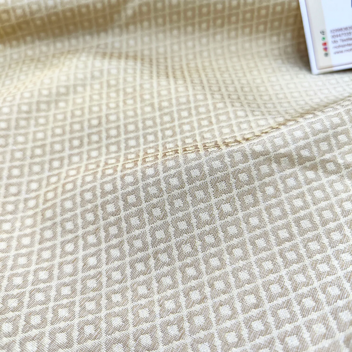 Cream Tanchoi Cotton Silk Banarasi Fabric