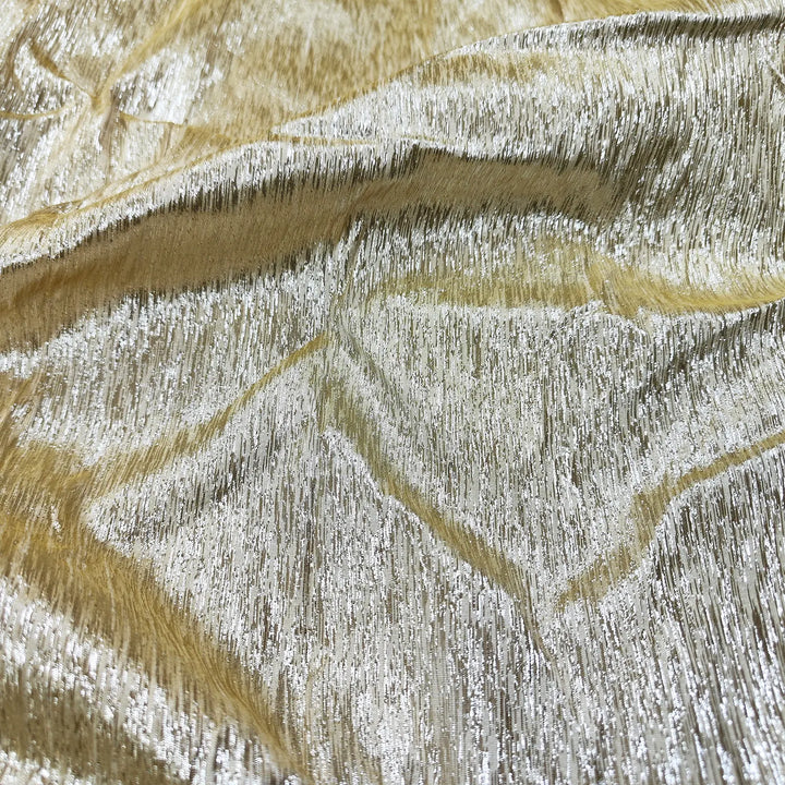 Gold Silver Jharna Shimmer Silk Banarasi Fabric