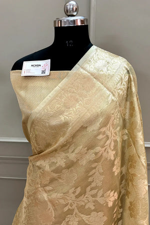 Gold Zari Tissue Silk Banarasi Saree