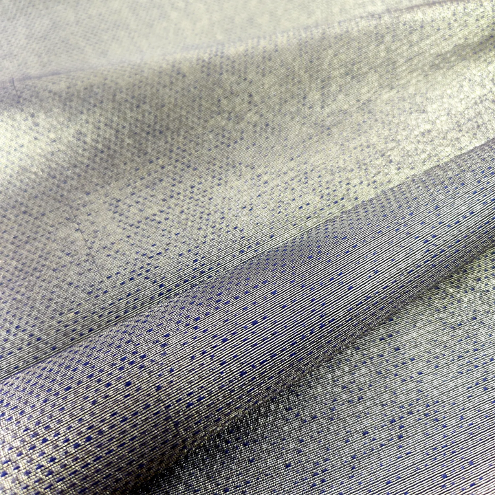 Grey Brocade Satin Silk Banarasi Fabric