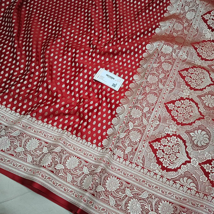 Maroon Golden Zari Katan Silk Banarasi Saree