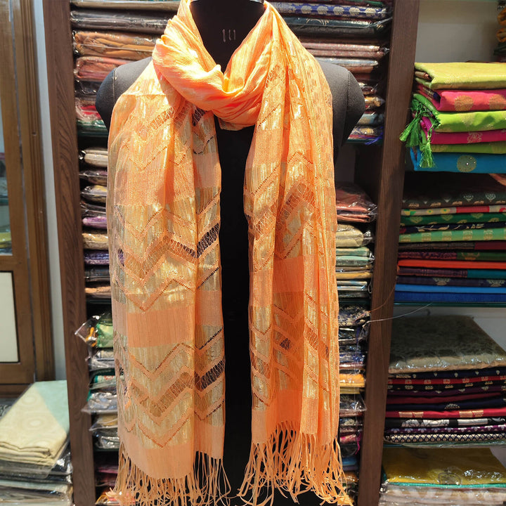 Orange Party Wear Banarasi Silk Dupatta
