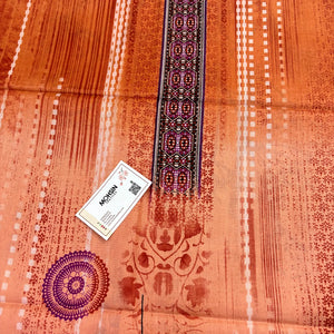 Orange Printed Cotton Silk Salwar Suit