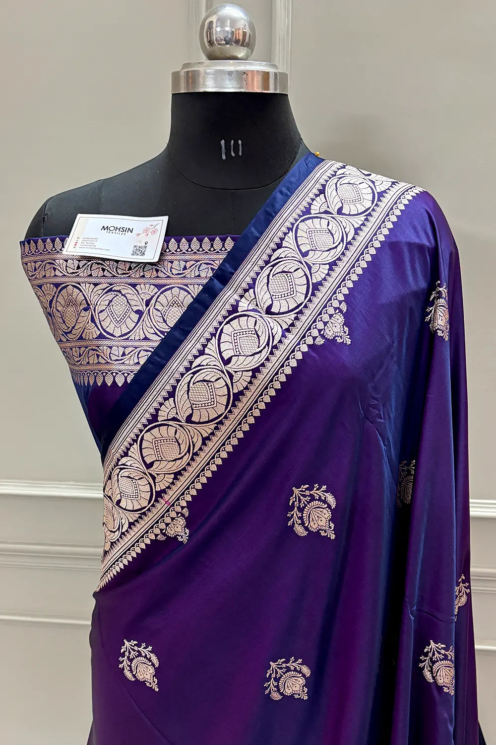 Purple Kohinoor Buti Katan Silk Banarasi Saree