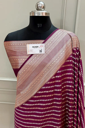 Purple Tent Buti Katan Silk Banarasi Saree