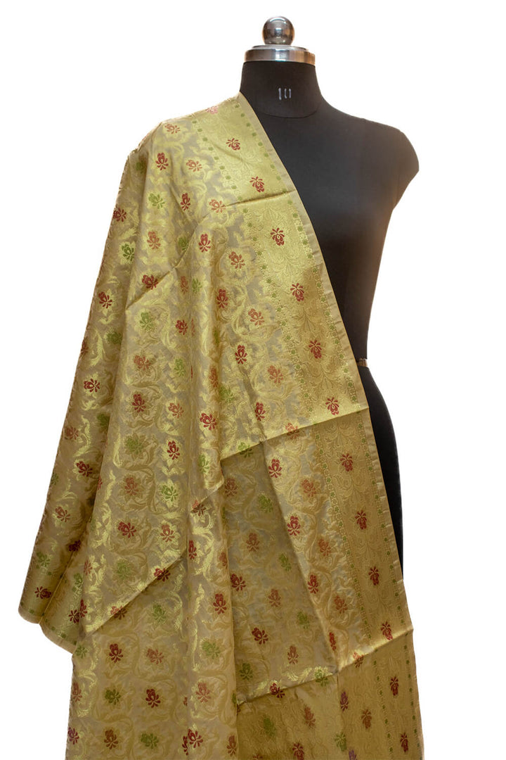 Tasar Meenakri Katan Silk Banarasi Dupatta