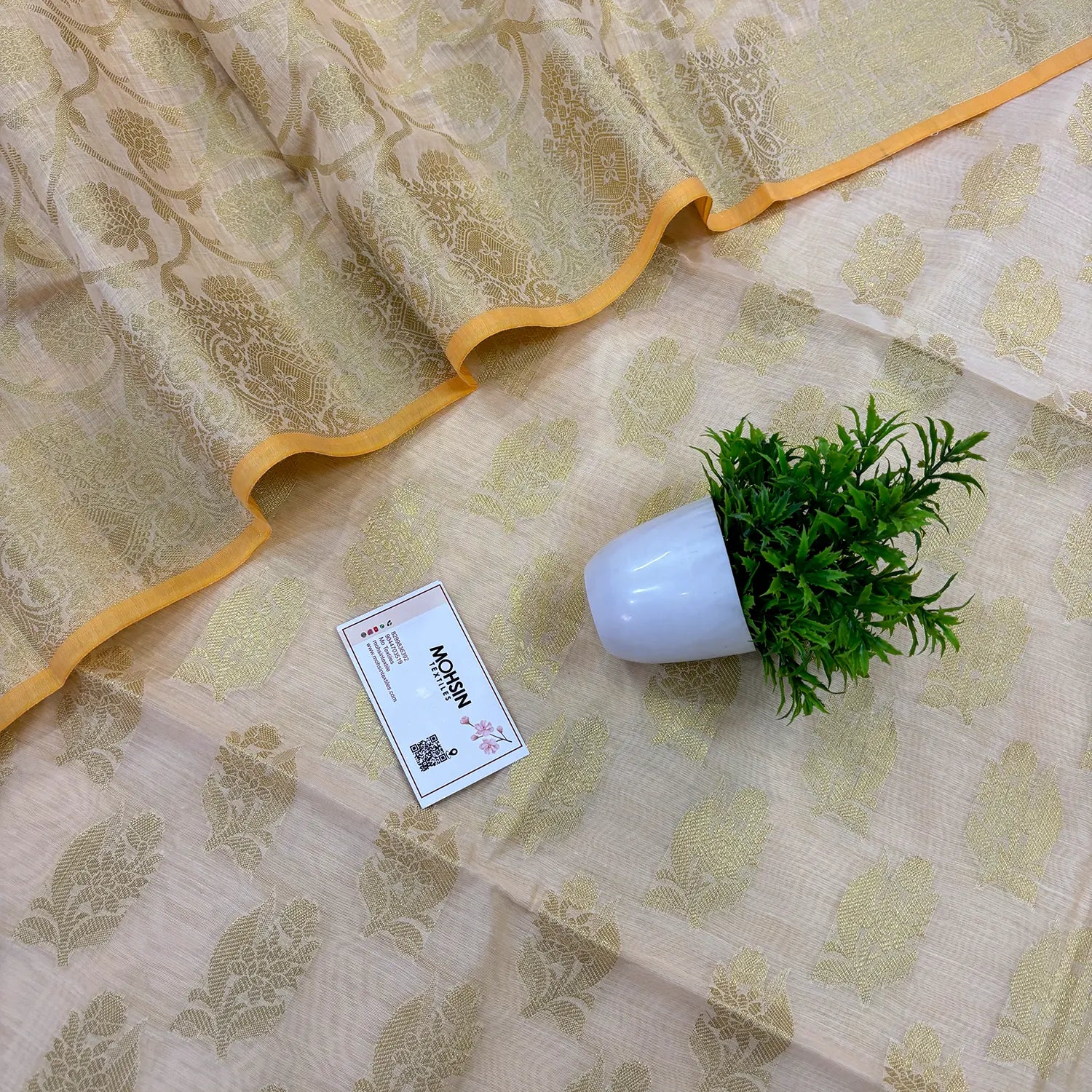 Beige Uggi Dhan Banarasi Silk Suit