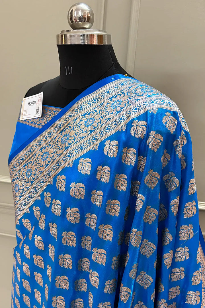 Firozi Naagmani Buti Katan Silk Banarasi Saree