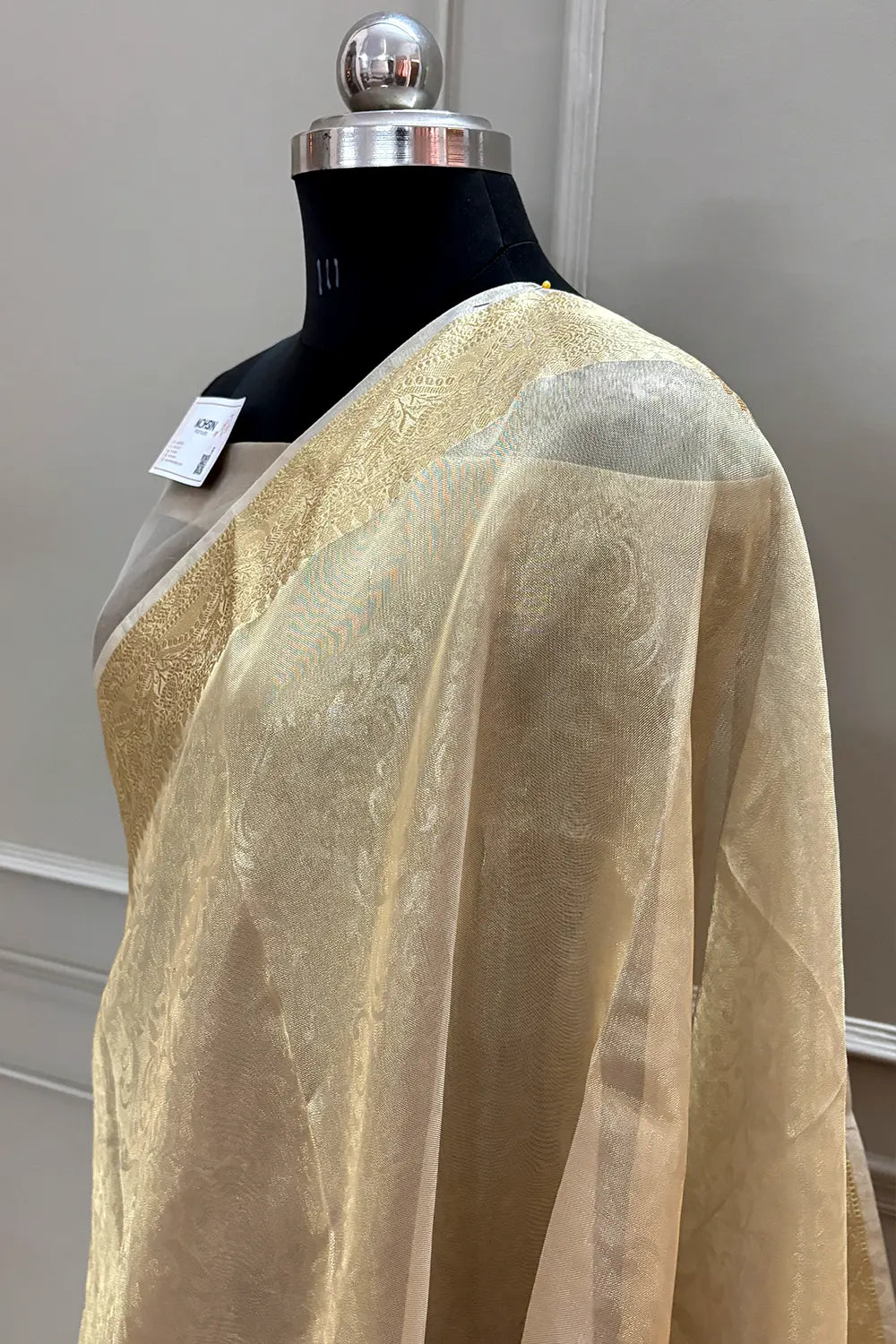 Golden Ambose Tissue Silk Banarasi Saree