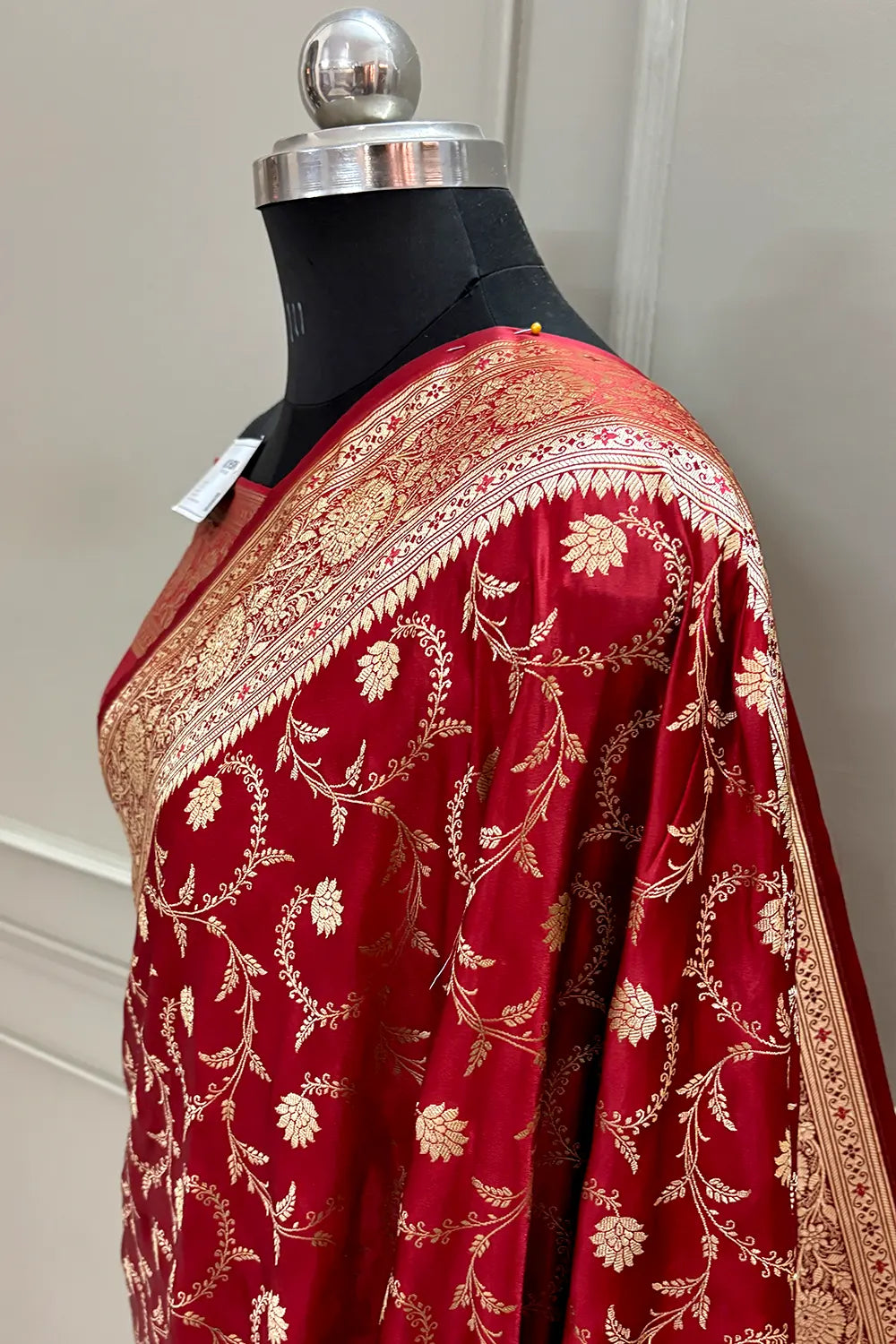 Maroon Eragon Jaal Katan Silk Banarasi Saree