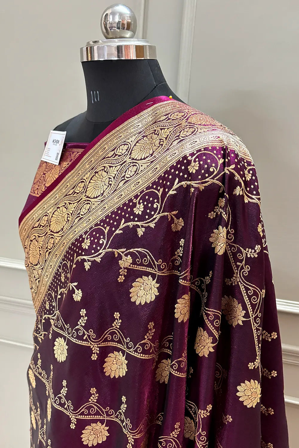 Purple Bhawar Jaal Katan Silk Banarasi Saree