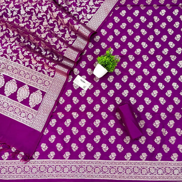 Purple Shringar Katan Silk Banarasi Suit