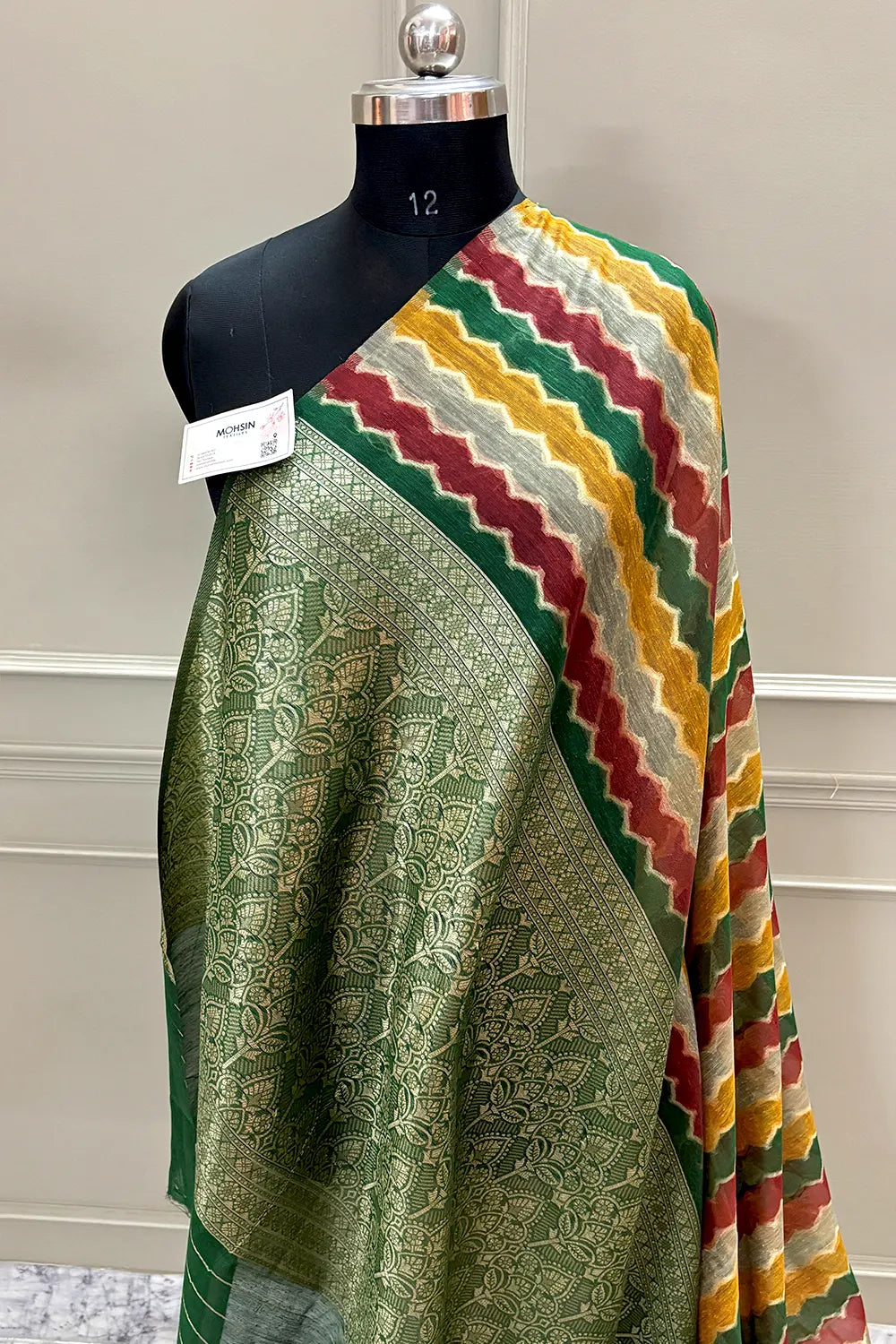 Green Resham Zari Chanderi Silk Banarasi Saree