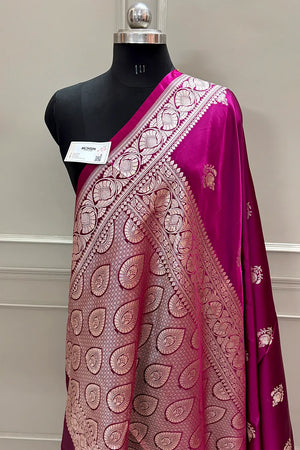 Pink Kohinoor Buti Katan Silk Banarasi Saree