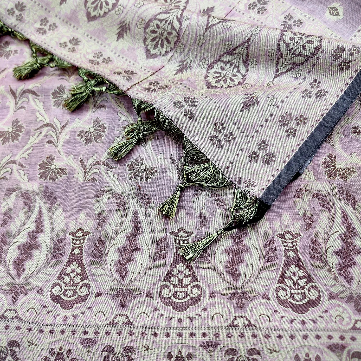 Onion Pink Surahi Jaal Cotton Silk Banarasi Suit