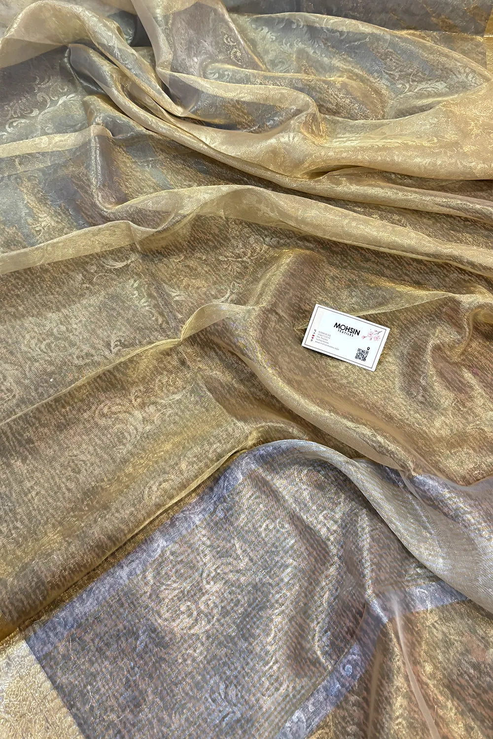 Golden Ambose Tissue Silk Banarasi Saree