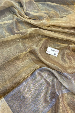 Golden Ambose Tissue Silk Banarasi Saree