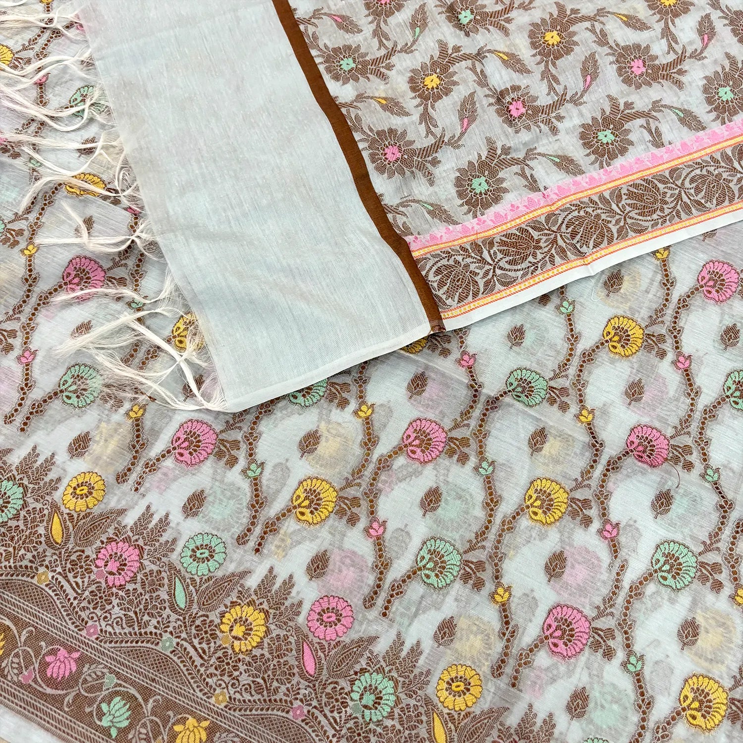 Mint Green Resham Zari Banarasi Silk Suit