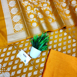 Mustard Guldaan Katan Silk Banarasi Suit