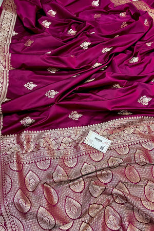 Pink Kohinoor Buti Katan Silk Banarasi Saree