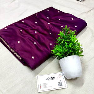Purple Chitrani Buti Katan Silk Banarasi Saree