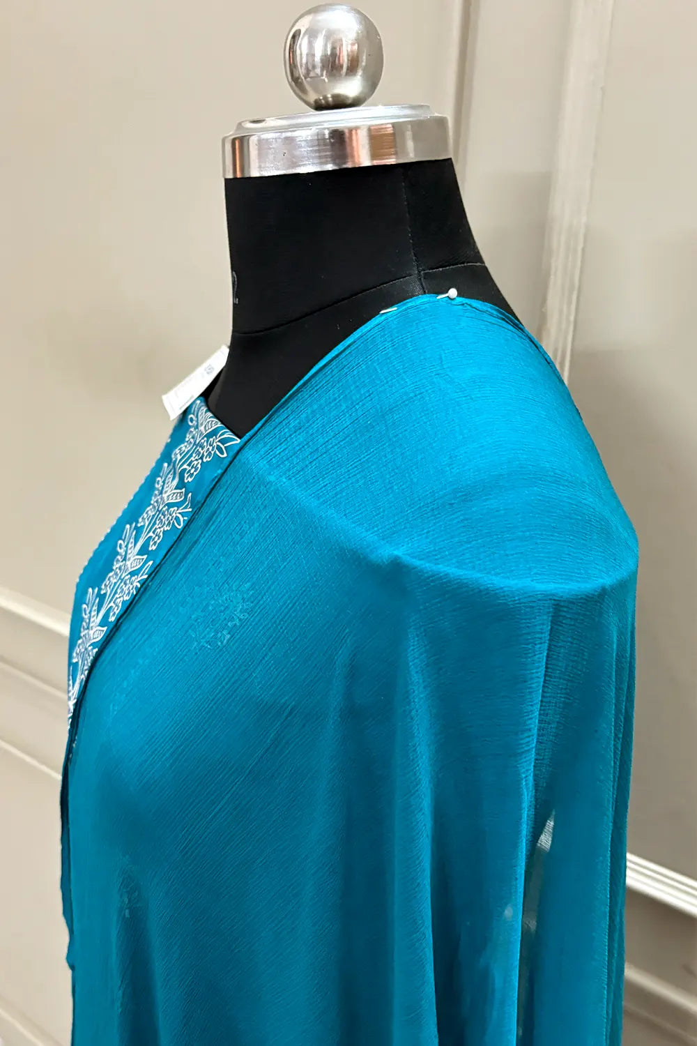 Teal Printed Cotton Silk Banarasi Suit